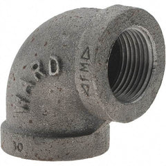 Value Collection - Size 3/4", Class 150, Malleable Iron Black Pipe 90° Elbow - 150 psi, Threaded End Connection - Apex Tool & Supply