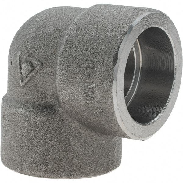 Value Collection - Size 1", Class 3,000, Forged Carbon Steel Black Pipe 90° Elbow - Socket Weld End Connection - Apex Tool & Supply