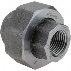 Value Collection - Size 1/2", Class 3,000, Forged Carbon Steel Black Pipe Union - NPT End Connection - Apex Tool & Supply