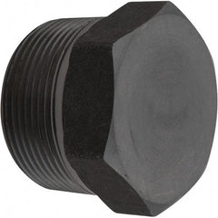 Value Collection - Size 1-1/2", Class 3,000, Forged Carbon Steel Black Pipe Hex Plug - NPT End Connection - Apex Tool & Supply