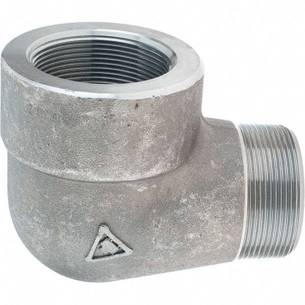 Value Collection - Size 2", Class 3,000, Forged Carbon Steel Black Pipe 90° Street Elbow - NPT End Connection - Apex Tool & Supply