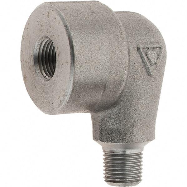 Value Collection - Size 1/8", Class 3,000, Forged Carbon Steel Black Pipe 90° Street Elbow - NPT End Connection - Apex Tool & Supply