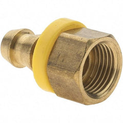 Value Collection - 3/8" ID 3/8 UNF Barbed Push On Inverted Female Rigid Fitting - Brass - Apex Tool & Supply