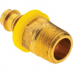 Value Collection - 3/8" ID 3/8 NPT Barbed Push On Male Fitting - Brass - Apex Tool & Supply