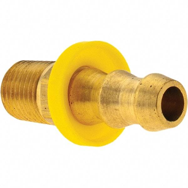 Value Collection - 3/8" ID 1/4 NPT Barbed Push On Male Fitting - Brass - Apex Tool & Supply