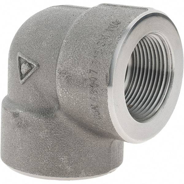Value Collection - Size 1-1/4", Class 3,000, Forged Carbon Steel Black Pipe 90° Elbow - NPT End Connection - Apex Tool & Supply