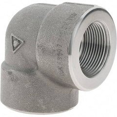 Value Collection - Size 1-1/4", Class 3,000, Forged Carbon Steel Black Pipe 90° Elbow - NPT End Connection - Apex Tool & Supply