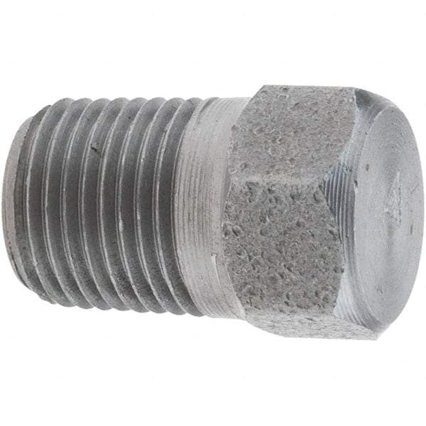 Value Collection - Size 1/8", Class 3,000, Forged Carbon Steel Black Pipe Hex Plug - NPT End Connection - Apex Tool & Supply