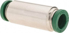 Parker - 5/16" Outside Diam, Nickel Plated Brass Push-to-Connect Tube Union - 300 Max psi, Tube to Tube Connection, Nitrile O-Ring - Apex Tool & Supply