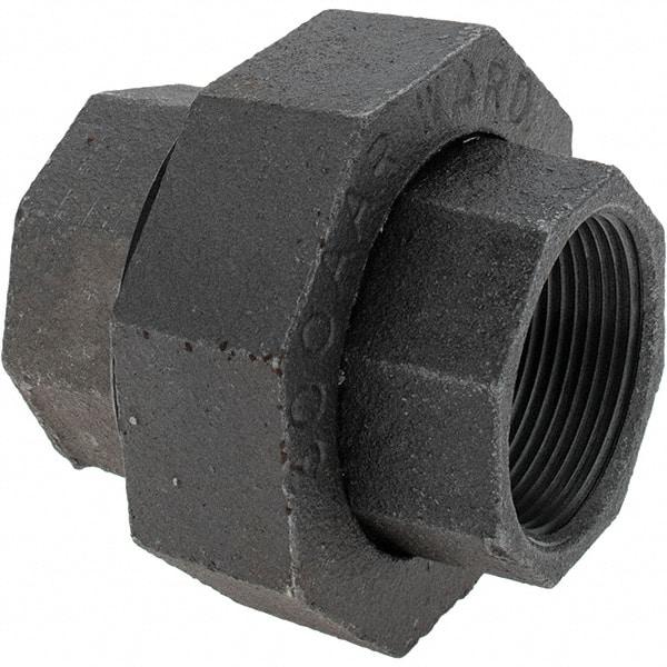 Value Collection - Size 1-1/2", Class 300, Malleable Iron Black Pipe Union - 300 psi, Threaded End Connection - Apex Tool & Supply
