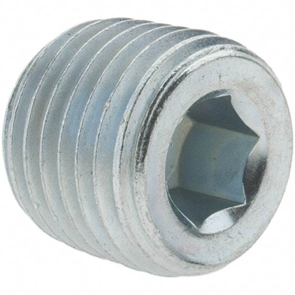 Value Collection - Class 150, 1/4" Galvanized Pipe Countersunk Hex Plug - Threaded, Malleable Iron - Apex Tool & Supply