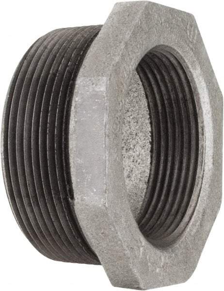 Value Collection - Size 1 x 1/4", Class 150, Malleable Iron Black Pipe Hex Bushing - 150 psi, Threaded End Connection - Apex Tool & Supply