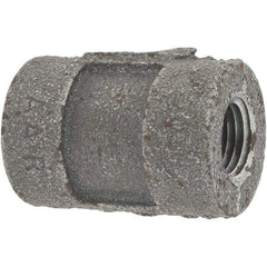 Value Collection - Size 1/4", Class 300, Malleable Iron Black Pipe Coupling - 300 psi, Threaded End Connection - Apex Tool & Supply