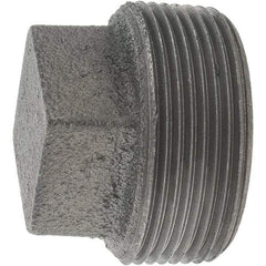 Value Collection - Size 1-1/2", Class 150, Malleable Iron Black Pipe Square Plug - 150 psi, Threaded End Connection - Apex Tool & Supply