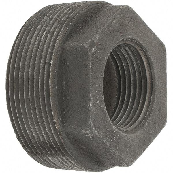 Value Collection - Size 2 x 1", Class 150, Malleable Iron Black Pipe Hex Bushing - 150 psi, Threaded End Connection - Apex Tool & Supply