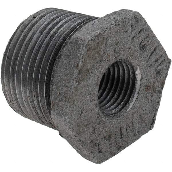 Value Collection - Size 3/4 x 1/4", Class 150, Malleable Iron Black Pipe Hex Bushing - 150 psi, Threaded End Connection - Apex Tool & Supply