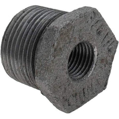 Value Collection - Size 3/4 x 1/4", Class 150, Malleable Iron Black Pipe Hex Bushing - 150 psi, Threaded End Connection - Apex Tool & Supply