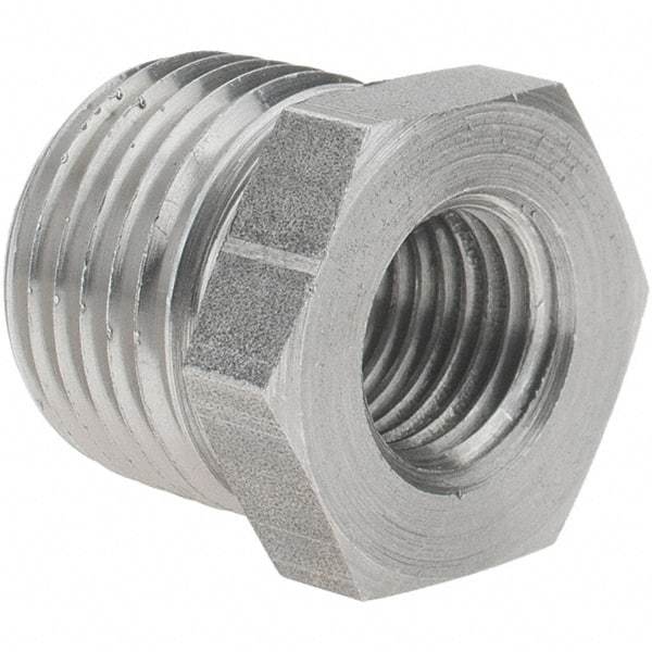 Value Collection - Size 1/2 x 1/4", Class 150, Steel Black Pipe Hex Bushing - 150 psi, Threaded End Connection - Apex Tool & Supply