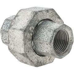 Value Collection - Class 150, 3/8" Galvanized Pipe Union - Threaded, Malleable Iron - Apex Tool & Supply