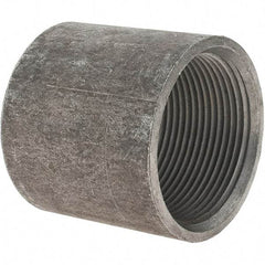 Value Collection - Size 1-1/2", Class 150, Malleable Iron Black Pipe Coupling - 150 psi, Threaded End Connection - Apex Tool & Supply