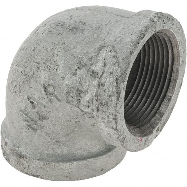 Value Collection - Class 150, 1-1/4" Galvanized Pipe 90° Elbow - Threaded, Malleable Iron - Apex Tool & Supply