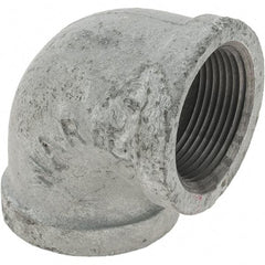 Value Collection - Class 150, 1-1/4" Galvanized Pipe 90° Elbow - Threaded, Malleable Iron - Apex Tool & Supply
