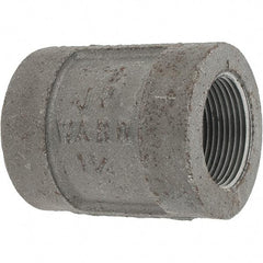 Value Collection - Size 1-1/4", Class 300, Malleable Iron Black Pipe Coupling - 300 psi, Threaded End Connection - Apex Tool & Supply