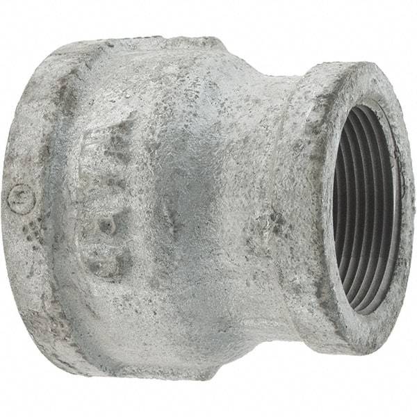 Value Collection - Class 150, 2 x 1-1/2" Galvanized Pipe Reducing Coupling - Threaded, Malleable Iron - Apex Tool & Supply