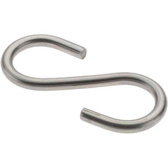 Value Collection - 304 Stainless Steel Uncoated S-Hook - 26 Lb Capacity, 0.148" Wire, 2" OAL - Apex Tool & Supply