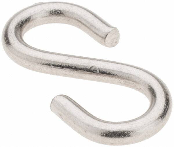 Value Collection - Stainless Steel S-Hook - 17 Lb Capacity, 0.114" Wire, 1-1/4" OAL - Apex Tool & Supply