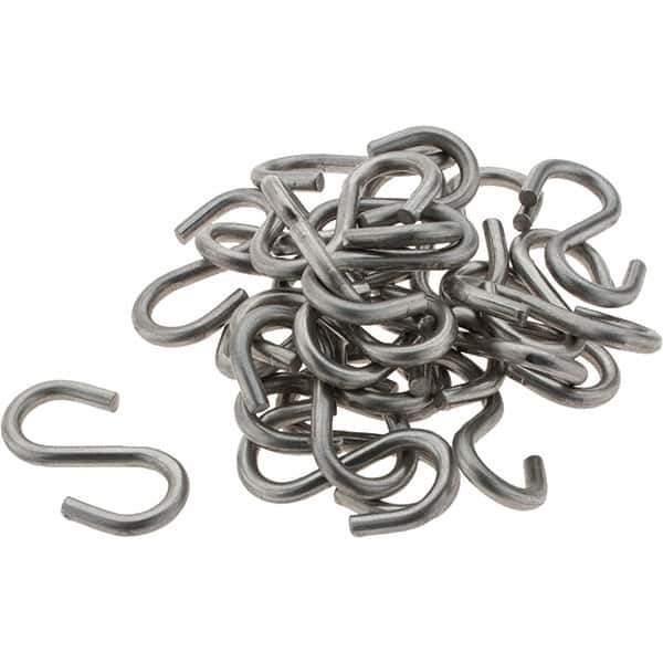 Value Collection - 304 Stainless Steel Uncoated S-Hook - 20 Lb Capacity, 0.12" Wire, 1-5/16" OAL - Apex Tool & Supply