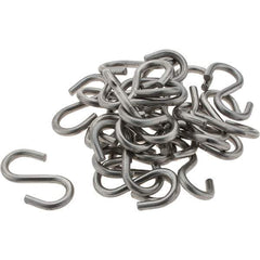 Value Collection - 304 Stainless Steel Uncoated S-Hook - 20 Lb Capacity, 0.12" Wire, 1-5/16" OAL - Apex Tool & Supply
