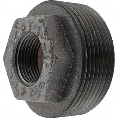 Value Collection - Size 2-1/2 x 1", Class 150, Malleable Iron Black Pipe Hex Bushing - 150 psi, NPT End Connection - Apex Tool & Supply