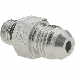 Value Collection - 3/8" Tube OD, 37° Steel Flared Tube Male Connector - 9/16-18 x 7/16-20 ORB, Flare x ORB Ends - Apex Tool & Supply