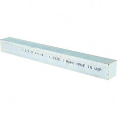 Value Collection - 12" Long x 1-1/2" High x 1-1/2" Wide, Zinc-Plated Oversized Key Stock - Cold Drawn Steel - Apex Tool & Supply