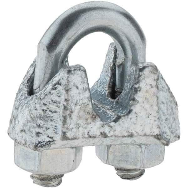 Value Collection - 1/8" Wire Rope Clips - 10-24, Forged Steel, Electro Galvanized - Apex Tool & Supply