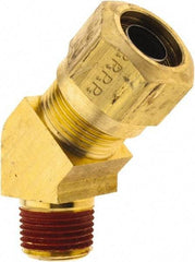 Parker - 5/8" OD, Brass Male 45° Elbow - 150 Max Working psi, - Apex Tool & Supply