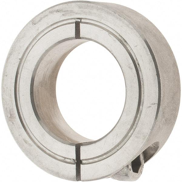 Value Collection - 1" Bore, Stainless Steel, One Piece Clamp Collar - 1-3/4" Outside Diam, 1/2" Wide - Apex Tool & Supply