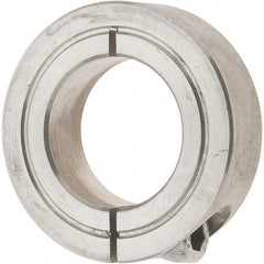 Value Collection - 1" Bore, Stainless Steel, One Piece Clamp Collar - 1-3/4" Outside Diam, 1/2" Wide - Apex Tool & Supply