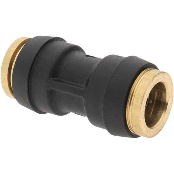 Parker - 1/2" Outside Diam, Brass Push-to-Connect Tube Union - 250 Max psi, Tube to Tube Connection - Apex Tool & Supply