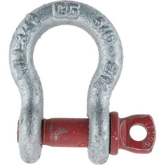 Value Collection - 5/16" Nominal Chain Size, 0.75 Ton Steel Screw Anchor Shackle - Apex Tool & Supply