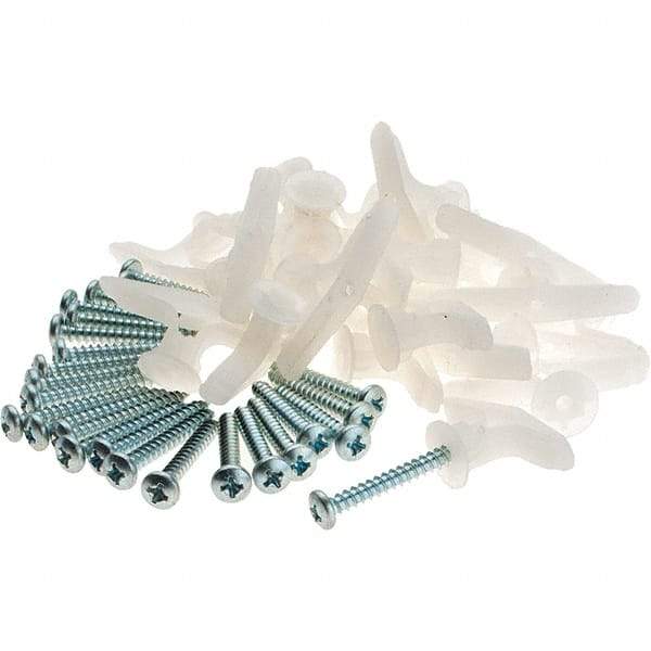 Value Collection - 5/16" Diam, 1/2" Thick, Plastic Toggle Drywall & Hollow Wall Anchor - Plastic, Use with Concrete/Masonry & Wallboard - Apex Tool & Supply