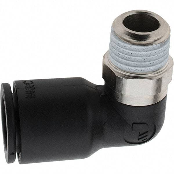 Parker - 12mm Outside Diam, 1/4 BSPT, Nylon Push-to-Connect Tube Male Elbow - 290 Max psi - Apex Tool & Supply