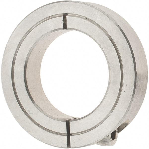 Value Collection - 1-1/4" Bore, Stainless Steel, One Piece Clamp Collar - 2-1/16" Outside Diam, 1/2" Wide - Apex Tool & Supply