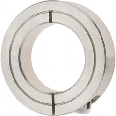 Value Collection - 1-1/4" Bore, Stainless Steel, One Piece Clamp Collar - 2-1/16" Outside Diam, 1/2" Wide - Apex Tool & Supply
