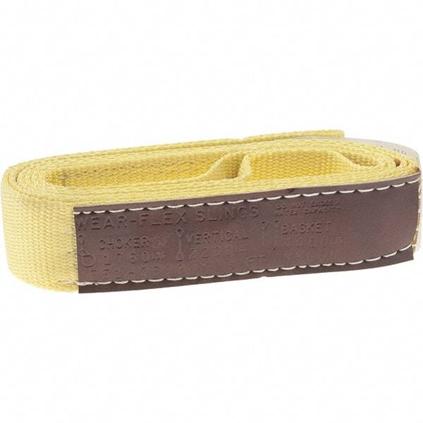Value Collection - 6' Long x 2" Wide, 1 Ply, Nylon Web Sling - 1,760 Lb Choker Capacity, Yellow - Apex Tool & Supply