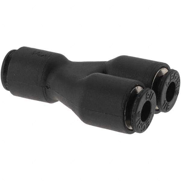 Parker - 1/8" Outside Diam, Nylon Push-to-Connect Tube Union Y - 290 Max psi - Apex Tool & Supply