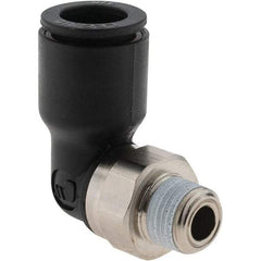 Parker - 3/8" Outside Diam, 1/8 NPT, Nylon Push-to-Connect Tube Male Elbow - 290 Max psi - Apex Tool & Supply