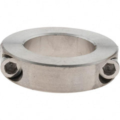 Value Collection - 1-1/4" Bore, Stainless Steel, Two Piece Shaft Collar - 2-1/16" Outside Diam, 1/2" Wide - Apex Tool & Supply