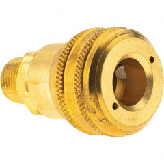 Value Collection - 3/8-18 NPTF Industrial Pneumatic Hose Coupler - Brass, 3/8" Body Diam - Apex Tool & Supply
